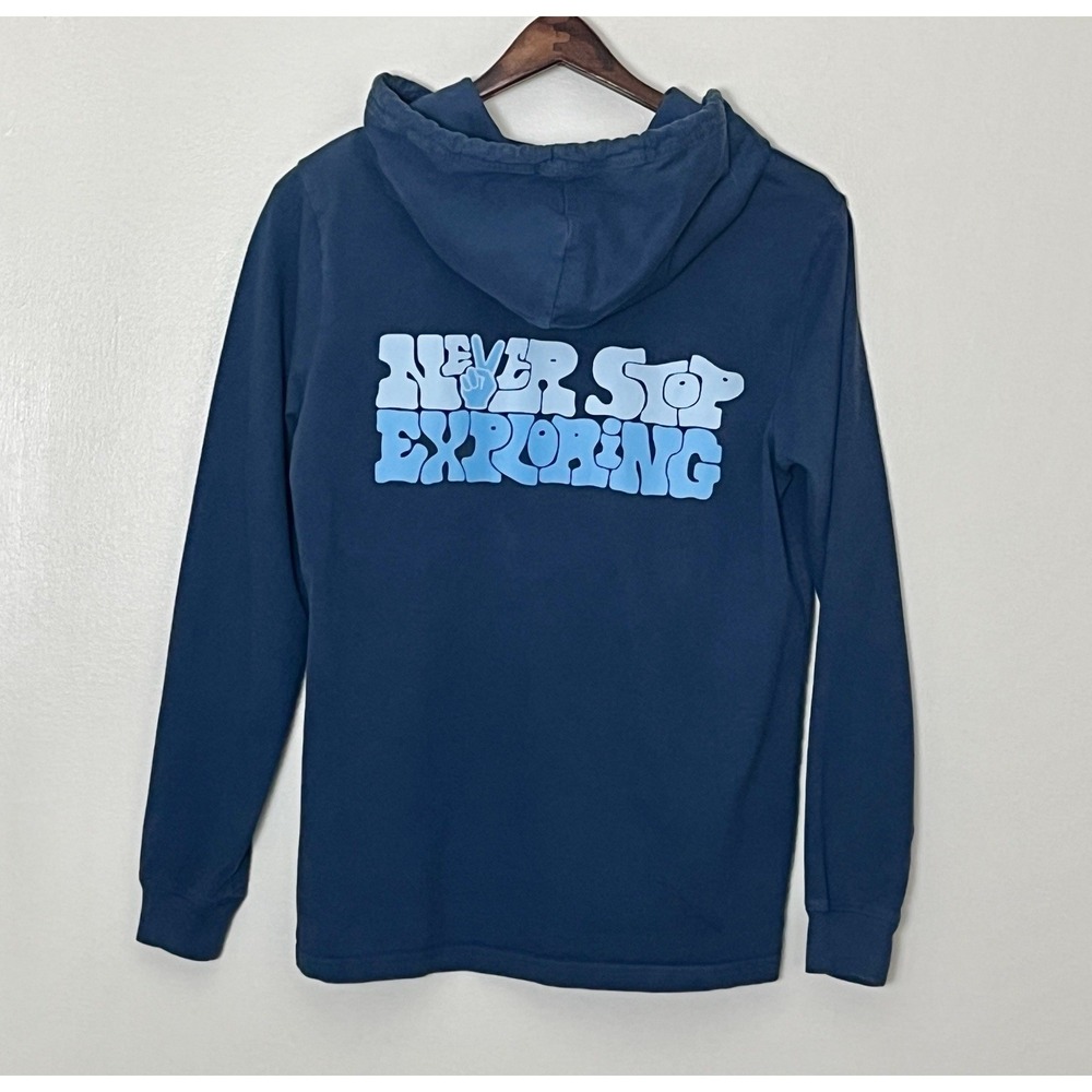 The North Face Hoodie Women's Small Blue Never Stope Exploring Graphic Outdoors